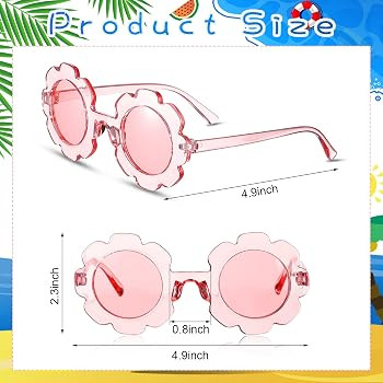 3 Pieces Kids Flower Sunglasses Toddler Girls Round Flower Glasses Baby Cute Sunglasses Outdoor B... | Amazon (US)