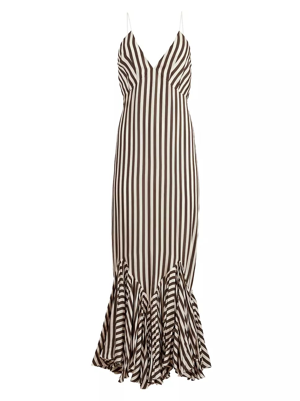 Candita Stiped Satin Fishtail Maxi Dress | Saks Fifth Avenue