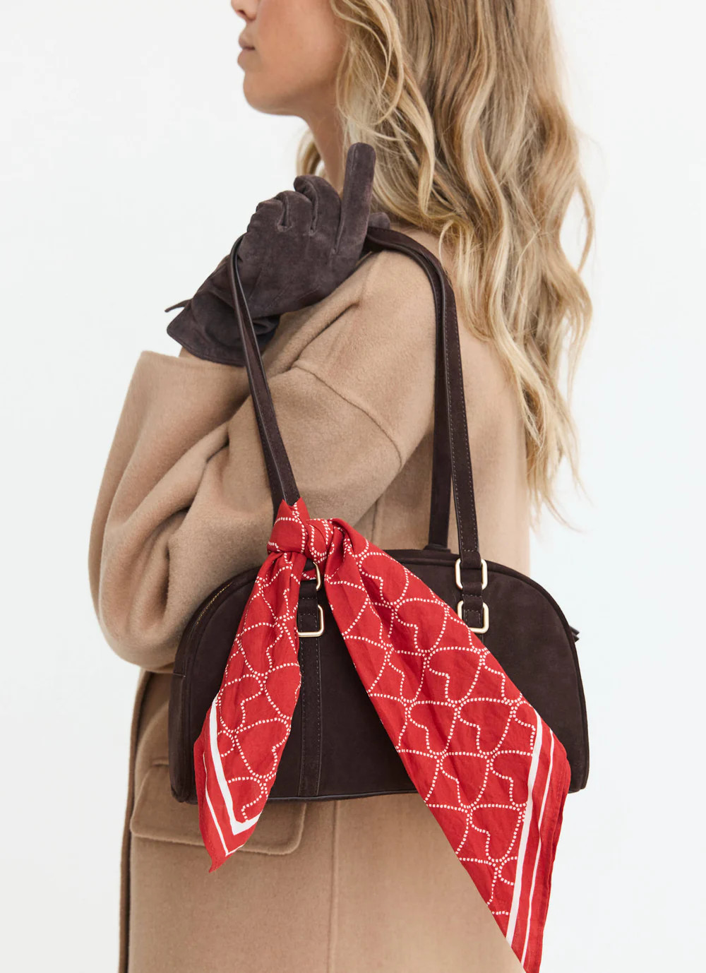 Otti Brown Suede Shoulder Bag | Mint Velvet