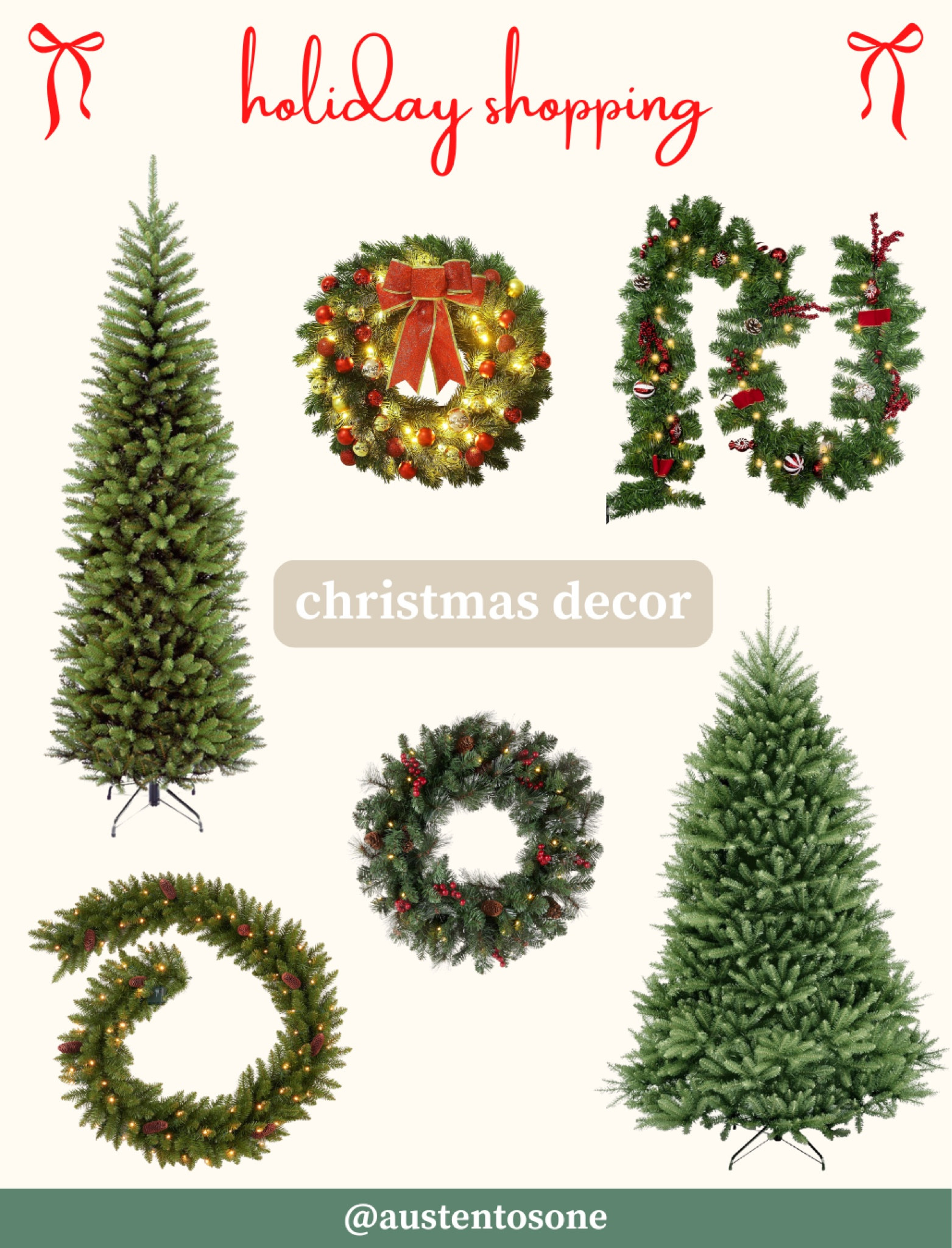 Amazon holiday decor including Christmas trees, garlands, and pretty wreaths! 

#LTKFindsUnder100 #LTKHoliday #LTKSeasonal