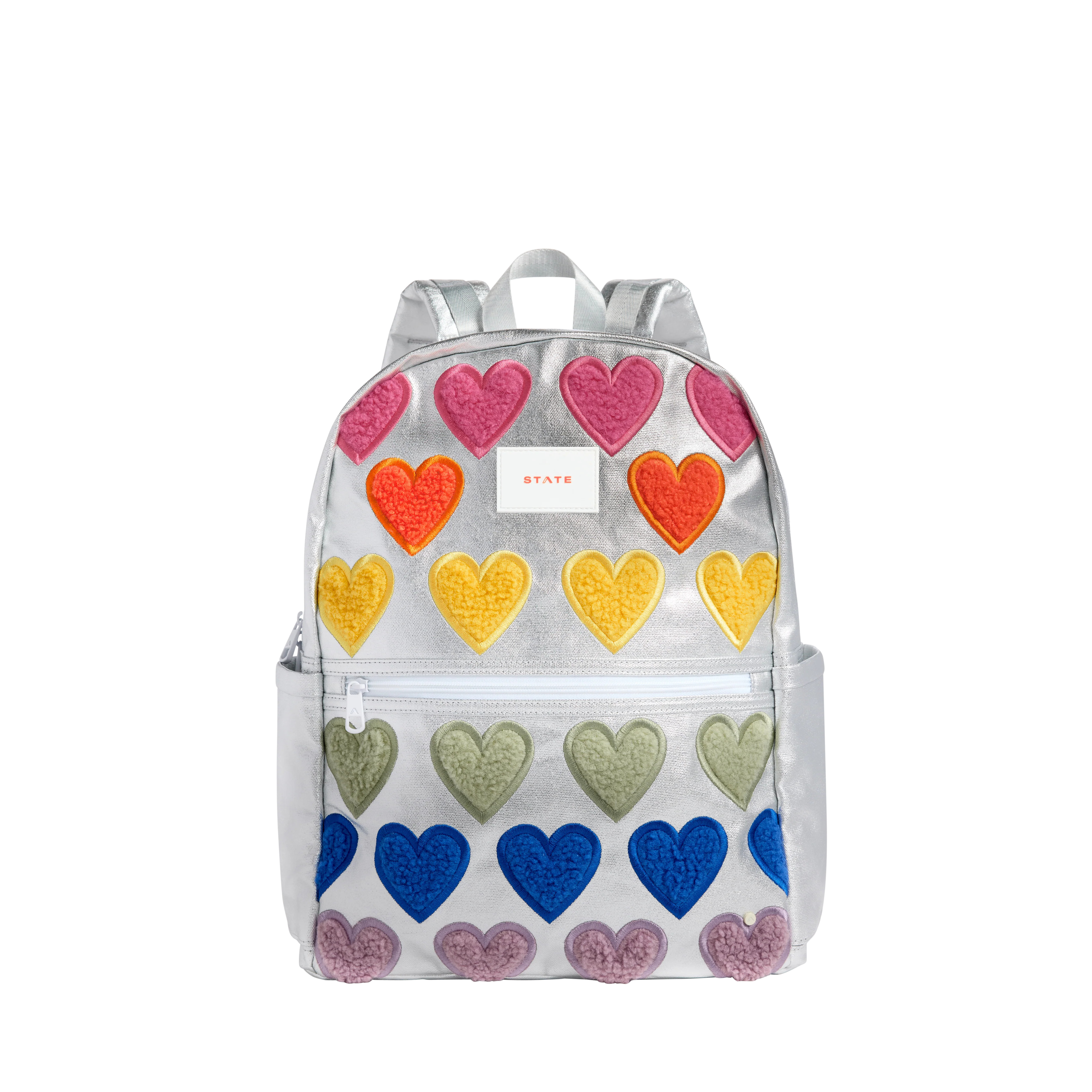 STATE Bags | Kane Kids Large Backpack Metallic Fuzzy Hearts | Back to School Backpack | Travel Ba... | STATE Bags