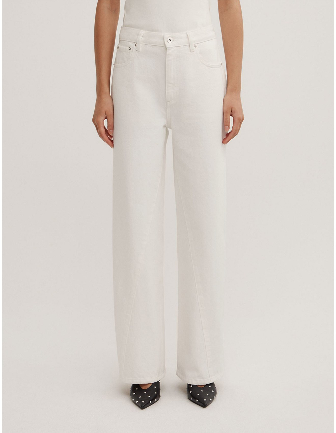 Angled Seam High Rise Wide Leg Jeans | David Jones (Australia & New Zealand)