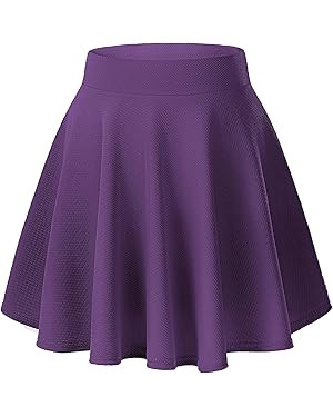 Urban CoCo Women's Basic Versatile Stretchy Flared Casual Mini Skater Skirt | Amazon (US)