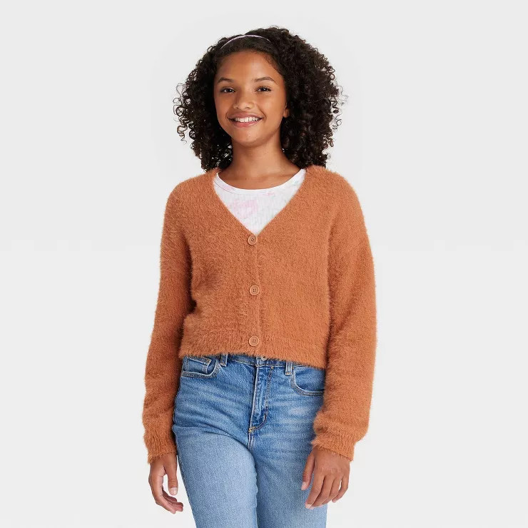 Girls' Fuzzy Cardigan - art class™ | Target