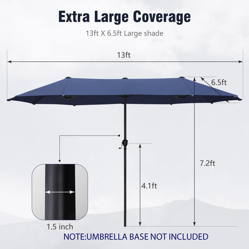 Aletse 156'' x 78'' Rectangular Market Umbrella | Wayfair North America