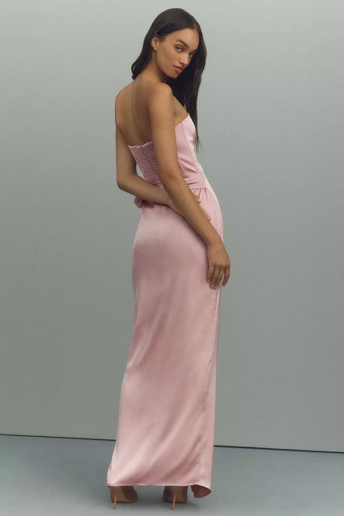 V. Chapman June Corset Jacquard Front-Slit Gown | Anthropologie (US)