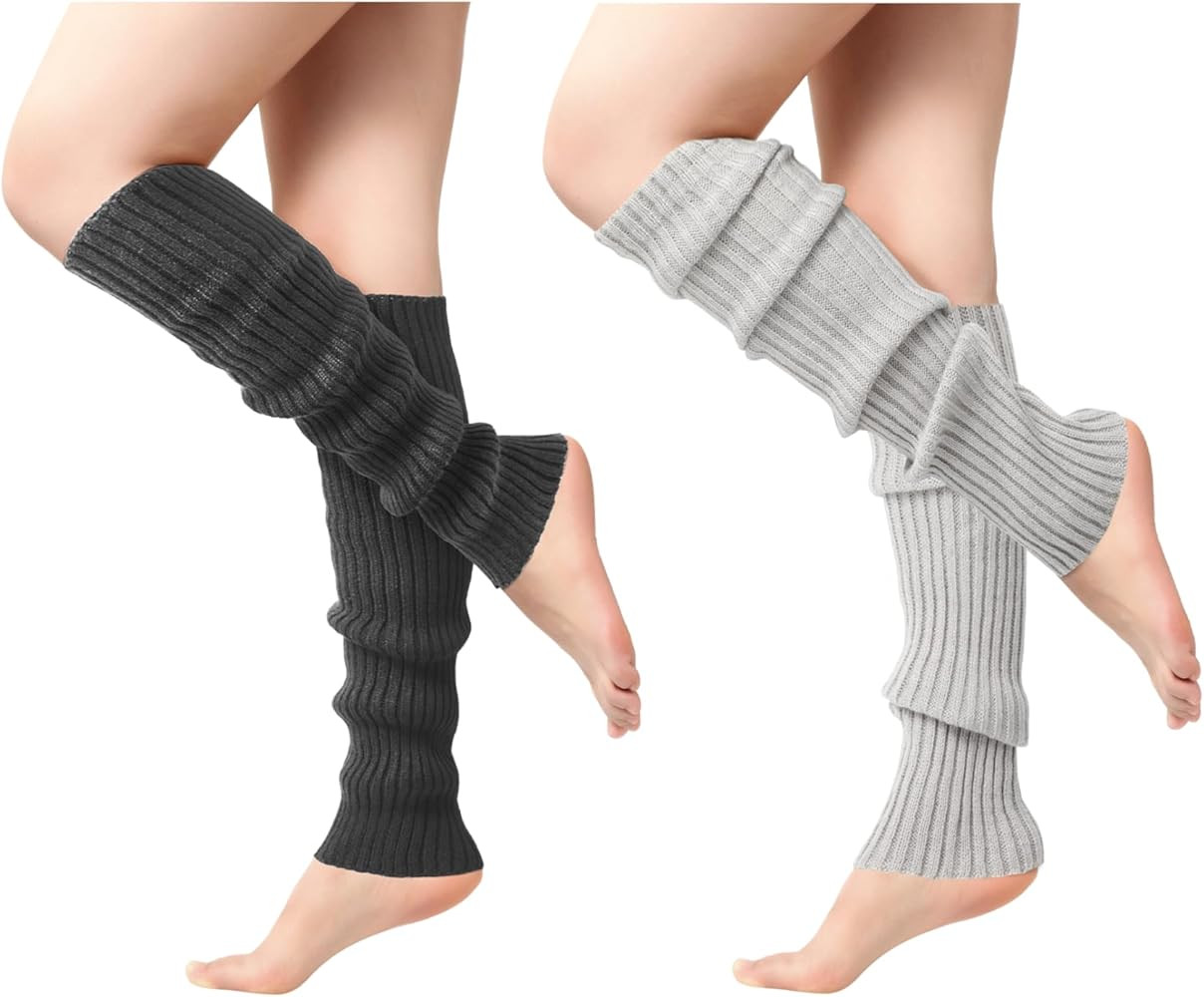 Passionbility Leg Warmers for Women - Leg Warmers 80s Ribbed Knitted Long Socks for Party Sports | Amazon (US)