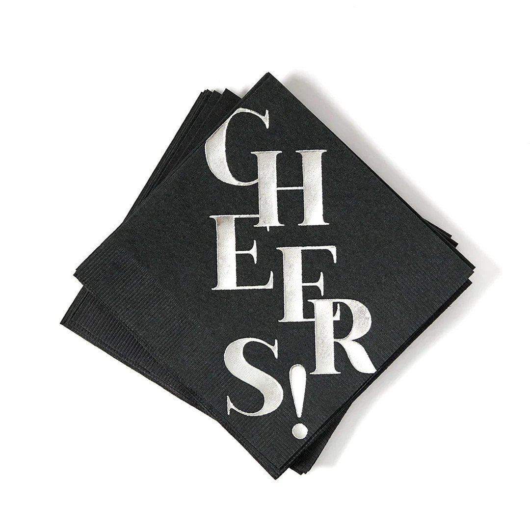 Cheers Foil Stamped Napkins Party Cocktail Napkins Pack of - Etsy | Etsy (US)