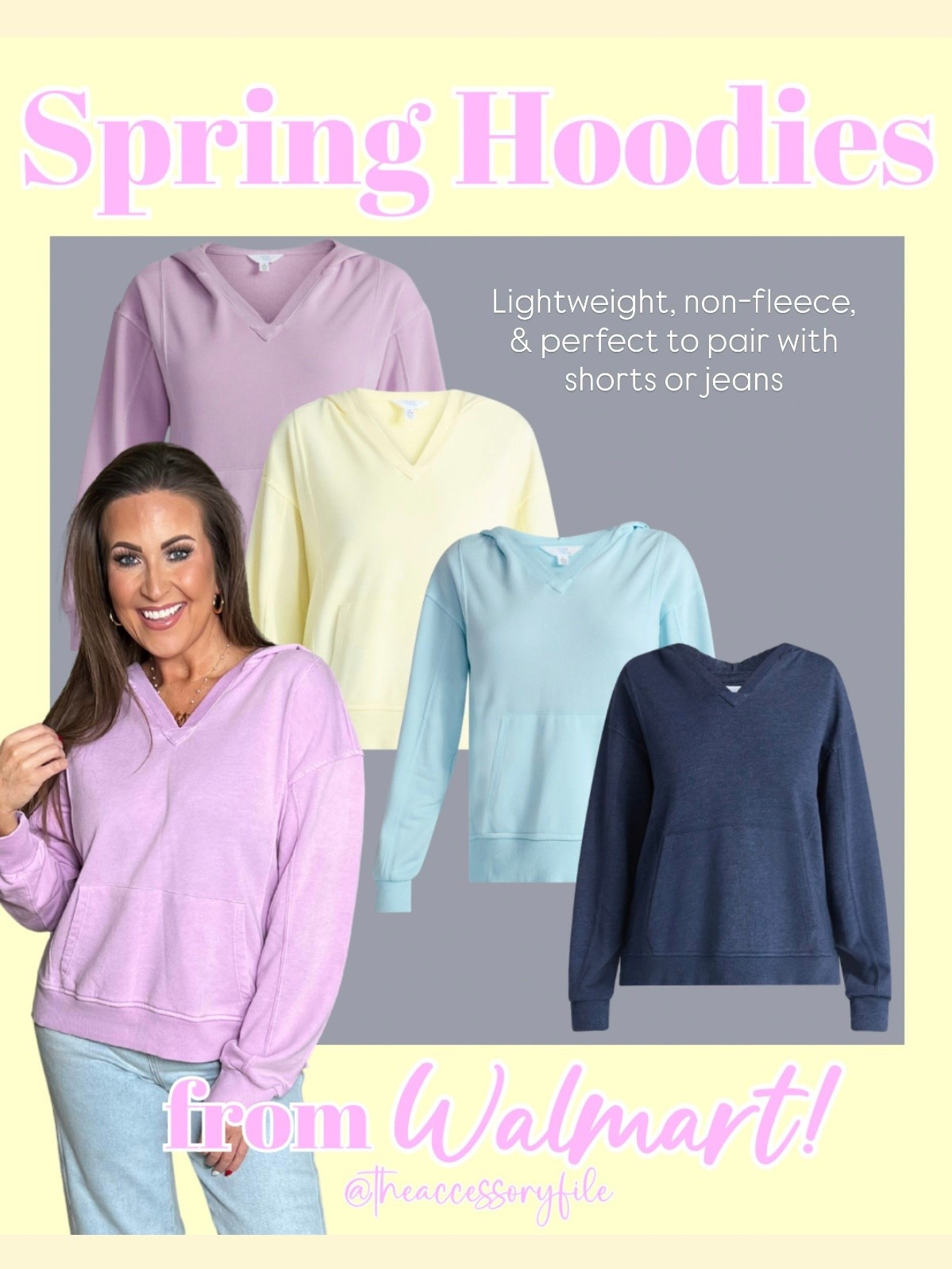 The most perfect spring hoodies- lightweight, non-fleece, and perfect to pair with shorts or jeans.

Spring outfits, spring fashion, Walmart finds, Walmart fashion, Walmart style, Walmart deals, casual outfit 

#LTKootd