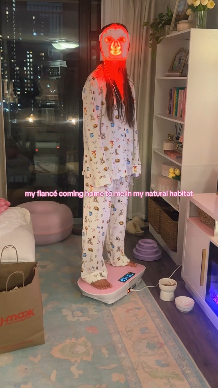 My night routine with my vibration plate, red light mask, and cozy pjs (wearing size M for oversized fit)

#LTKBeauty #LTKselfcare