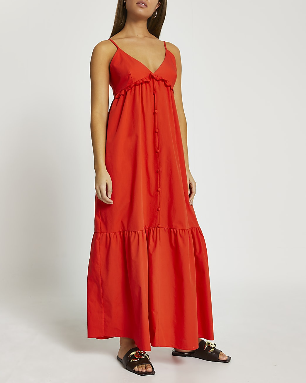 River Island Womens Red tiered maxi dress | River Island (US)