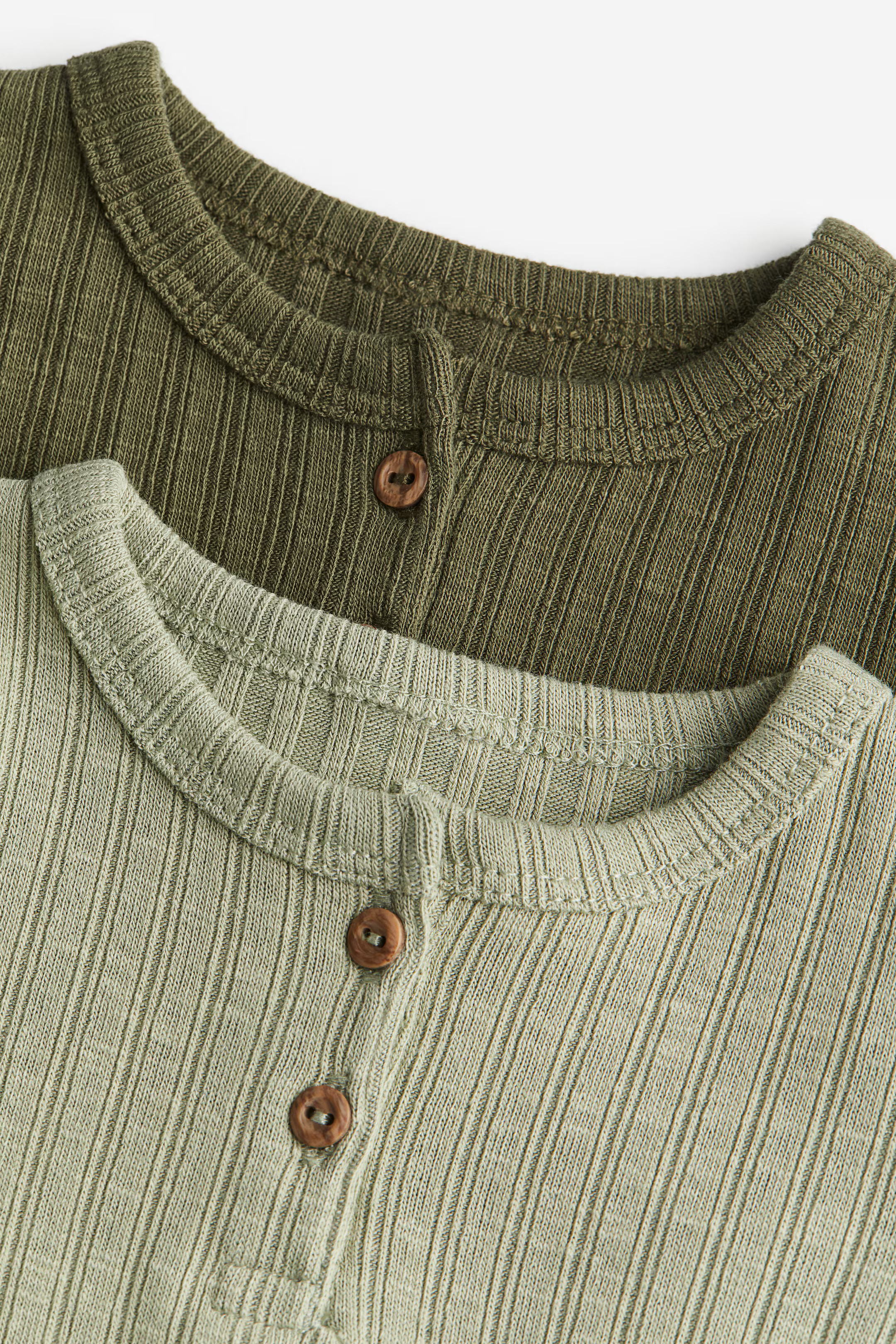 2-pack Ribbed Henley Shirts | H&M (US + CA)