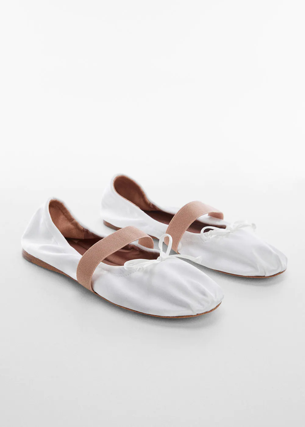 Elastic satin ballerinas -  Women | Mango United Kingdom | MANGO (UK)