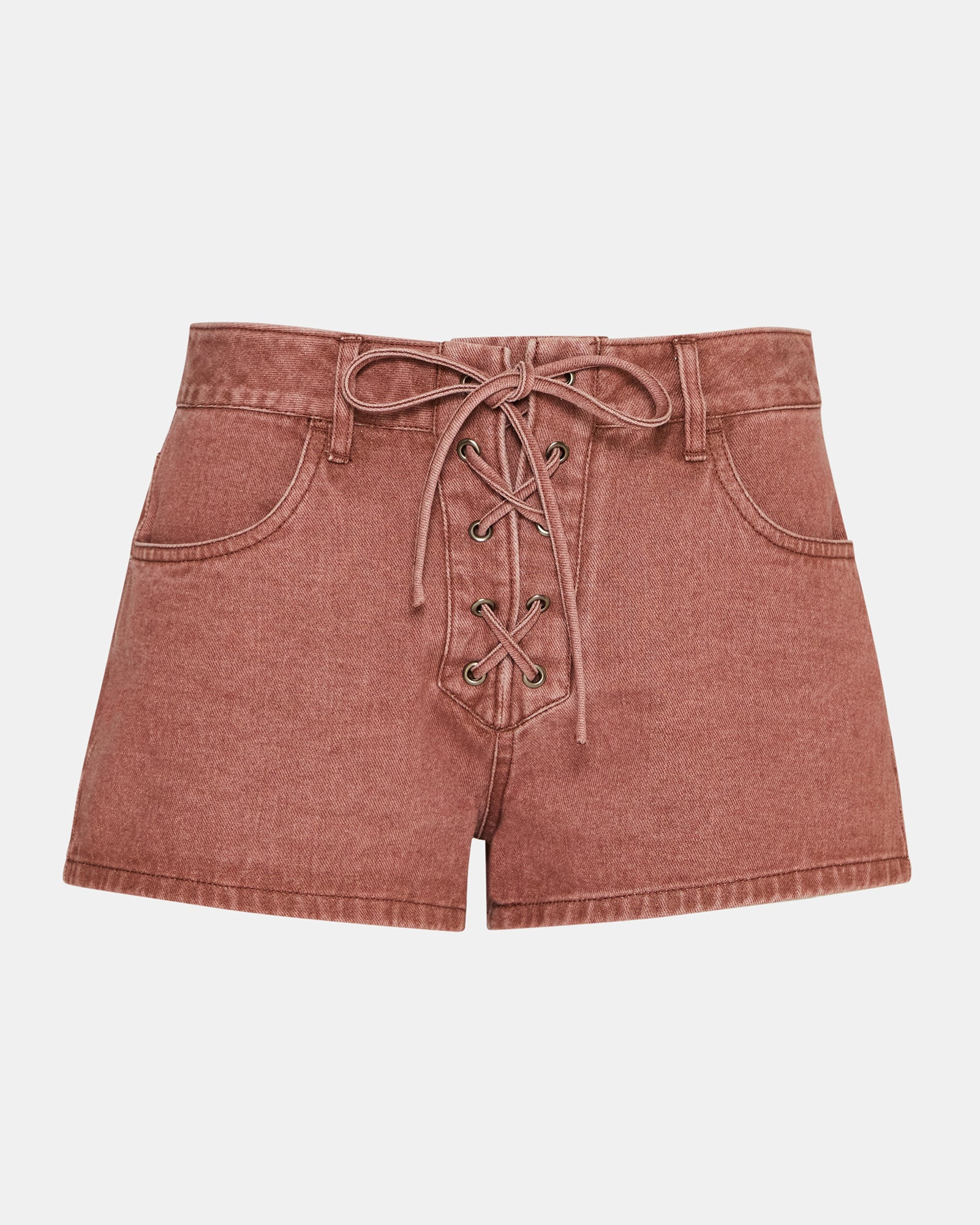 CALLISTO Rust Lace-Up Denim Women's Shorts | Steve Madden (US)
