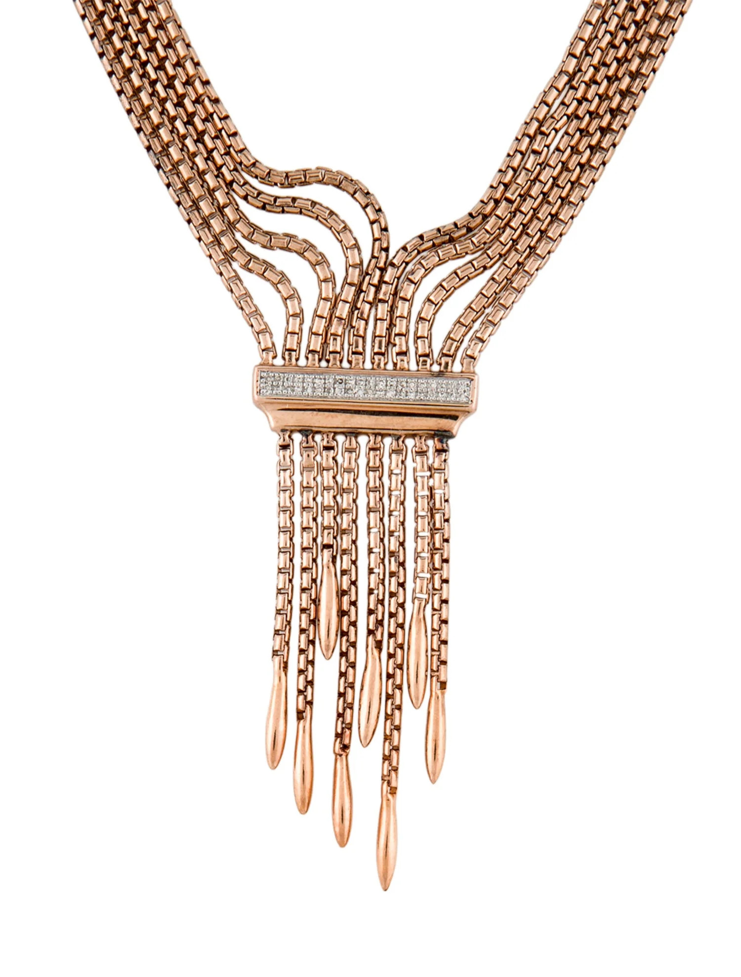 Monica Vinader Diamond Multistrand Baja Fringe Cocktail Necklace - Multistrand, Necklaces - MAV25... | The RealReal