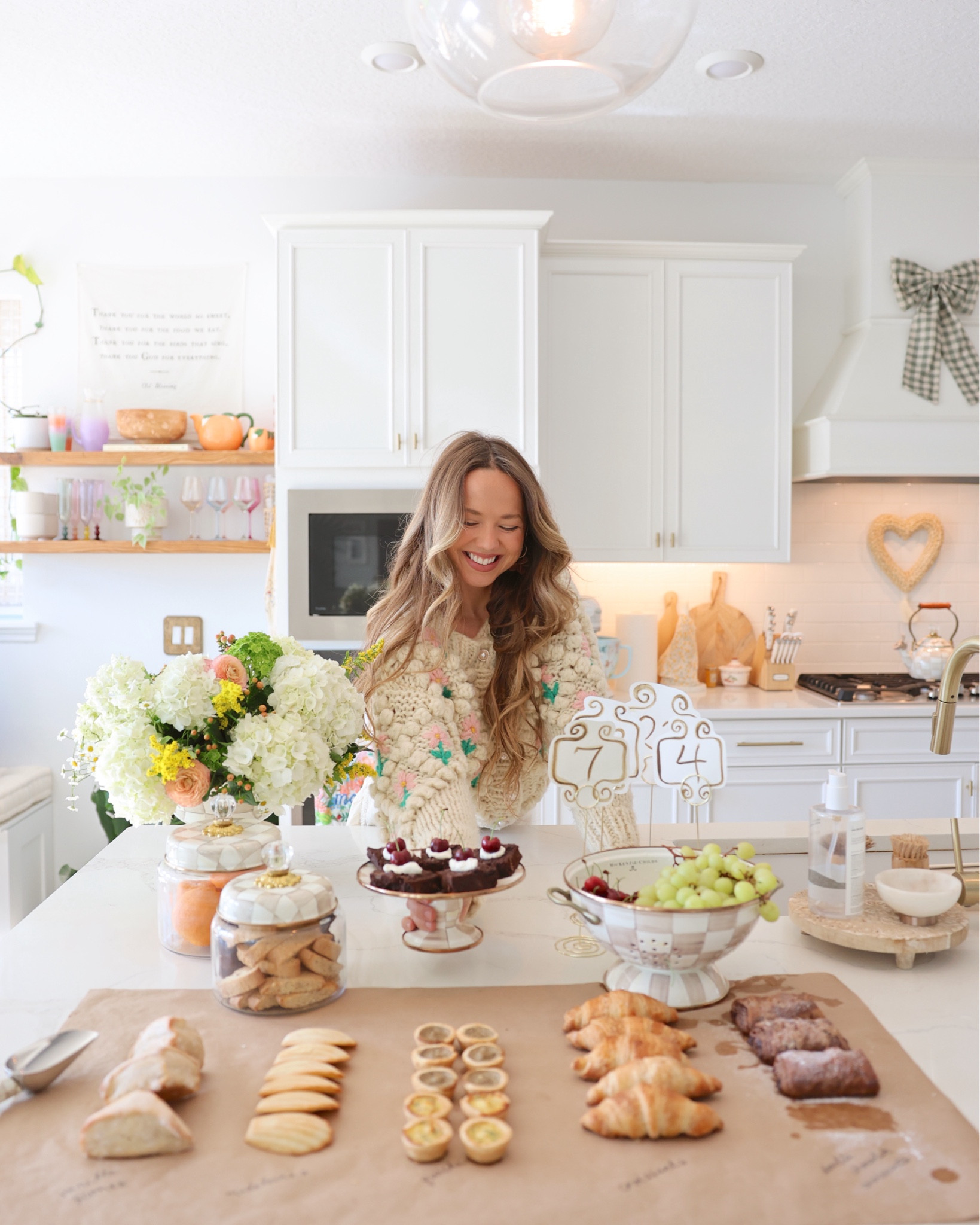 Welcome to our home cafe, where the sweets are served with slippers on.  Special of the day: mint mocha fittingly served in the delightful new @mackenziechilds Mocha Check Collection 🫖🤎 #MCMochaCheck #MCPartner 
#LTKWatchNow

#LTKParties #LTKHome
