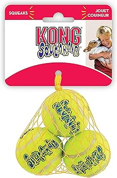 Kong Squeakair Dog Toy Tennis Ball - X-Small, Pack of 3 | Amazon (US)