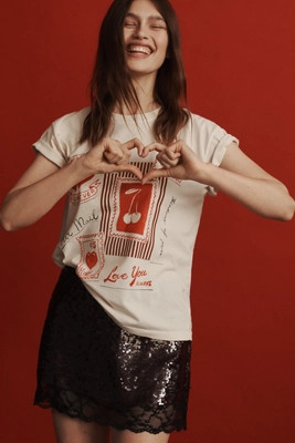 LetLuv Stamps Short-Sleeve Tee | Anthropologie (US)