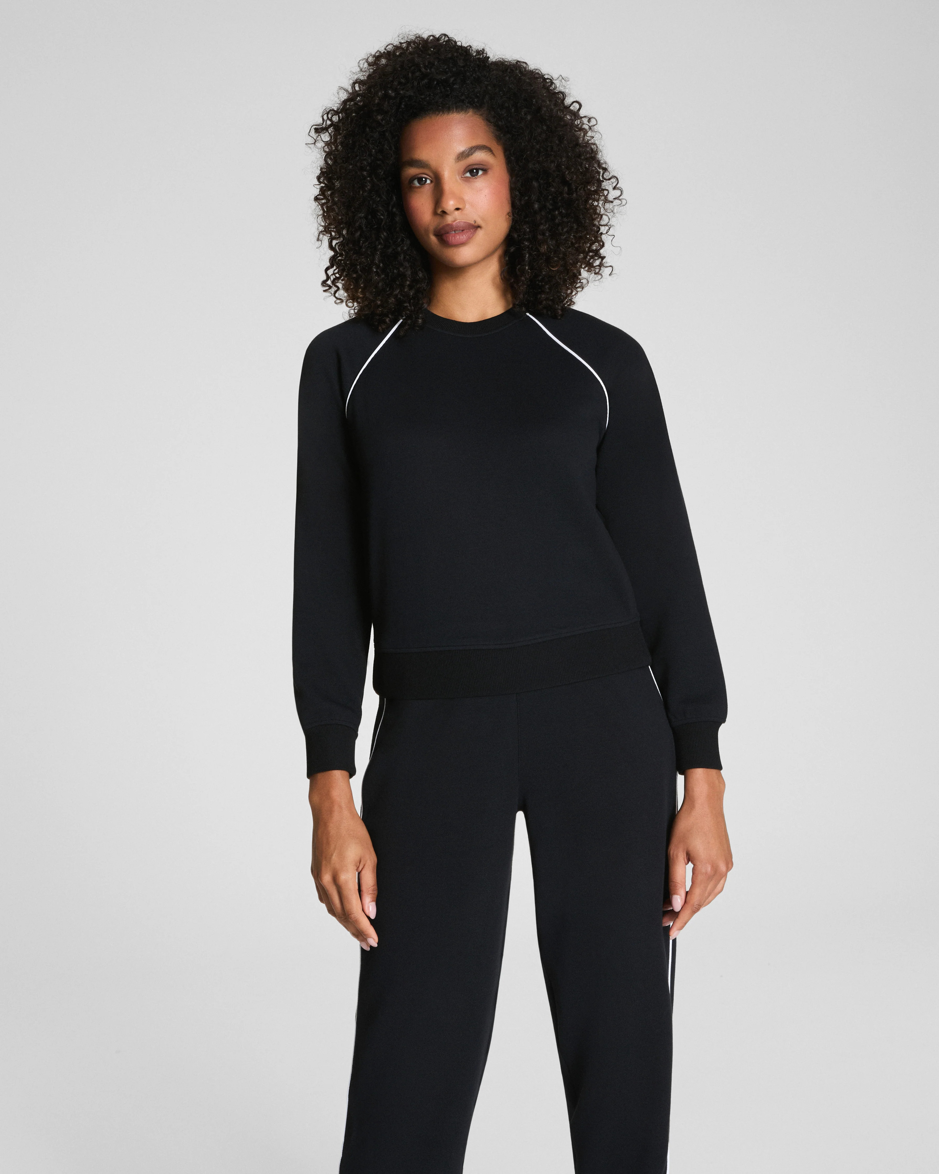 AirEssentials Pique Long Sleeve Crewneck Top | SPANX | Spanx Canada