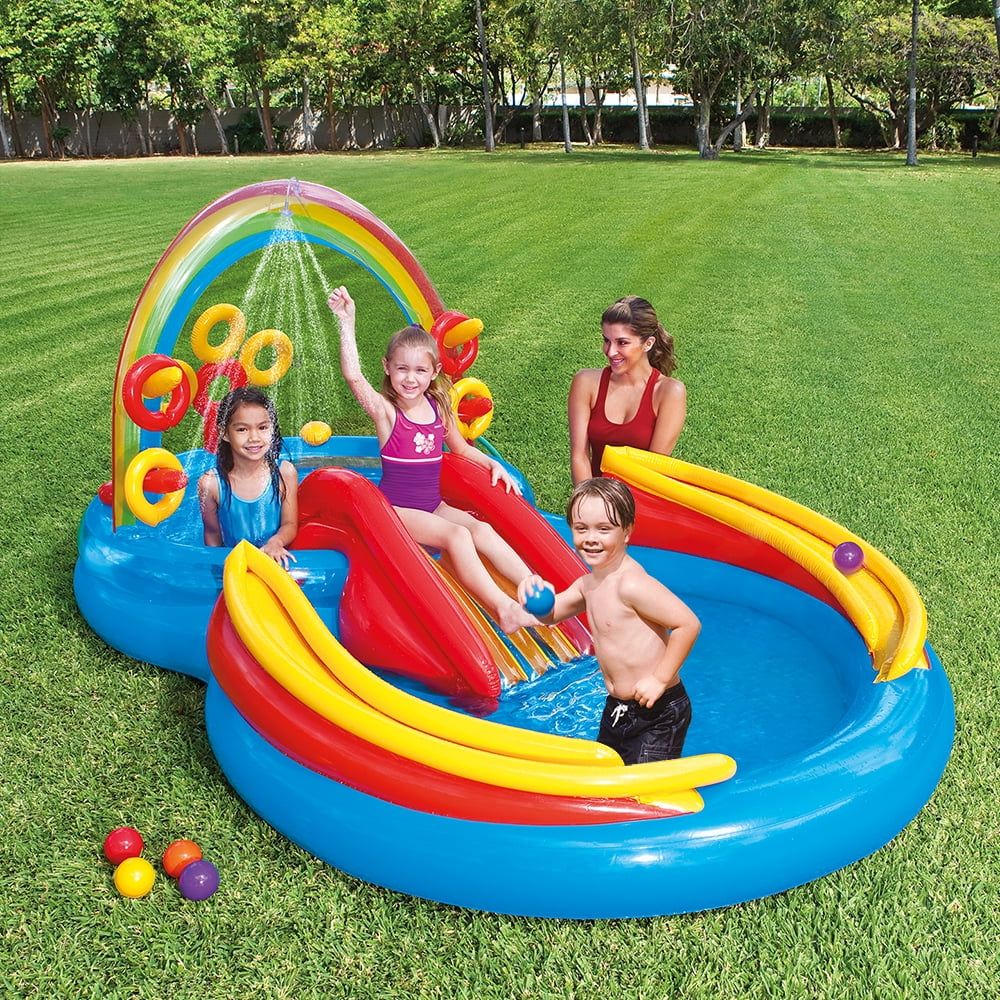 Intex Rainbow Ring Inflatable Play Center with Sprayer, 117" x 76" x 53" - Walmart.com | Walmart (US)