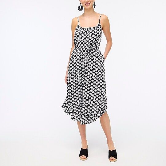 Ruffle midi dress with curved hem | J.Crew Factory