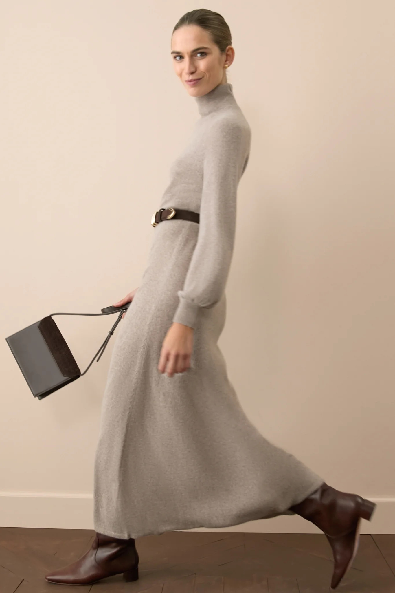 Wheat Cashmere Turtleneck Maxi Dress | Tuckernuck (US)