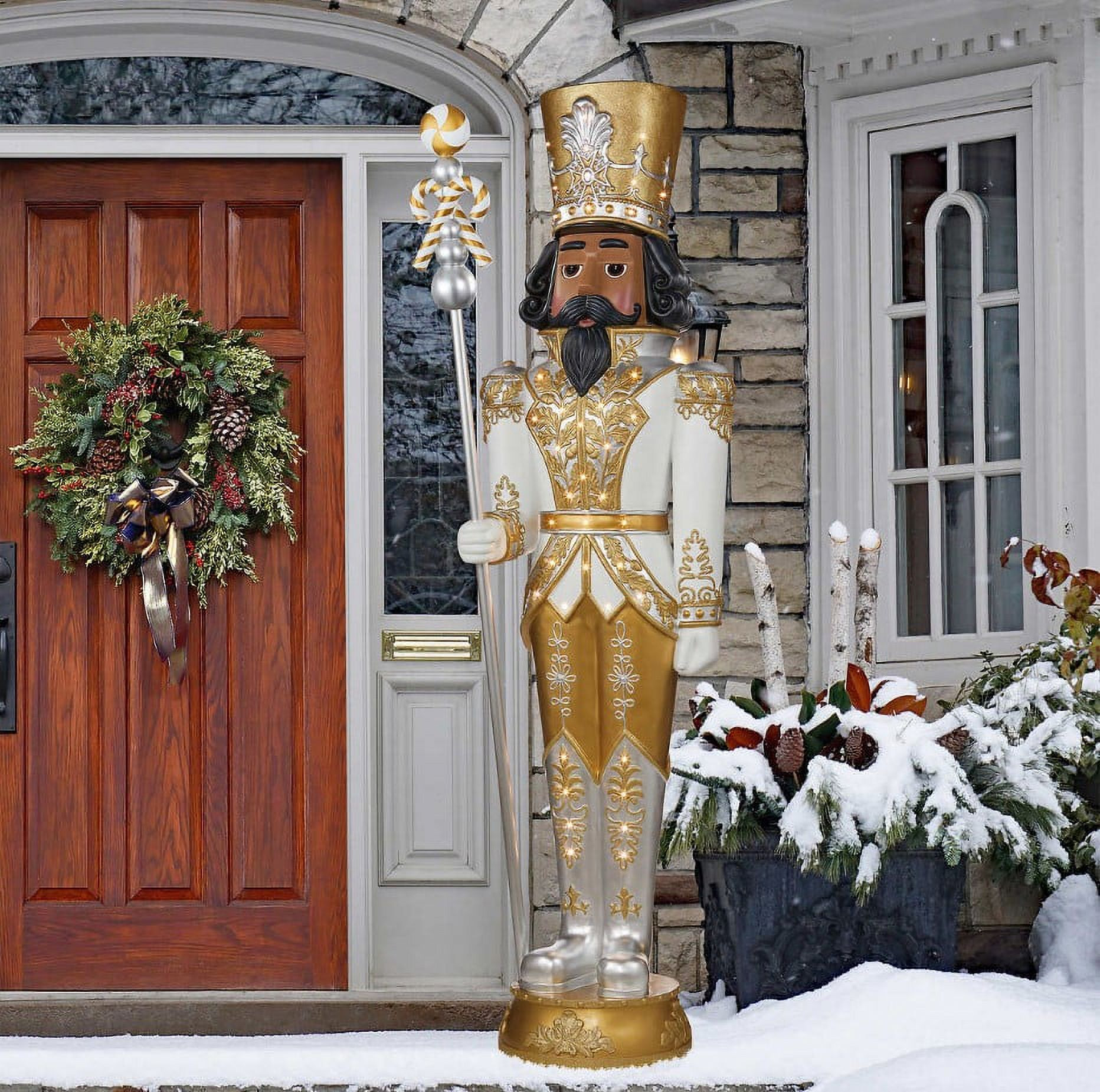 8' LED Metallic Grand Nutcracker with Music | Walmart (US)