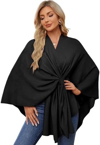 PULI Women's Elegant Shawl Wraps Soft Open Front Poncho Sweater for Spring Fall Winter | Amazon (US)