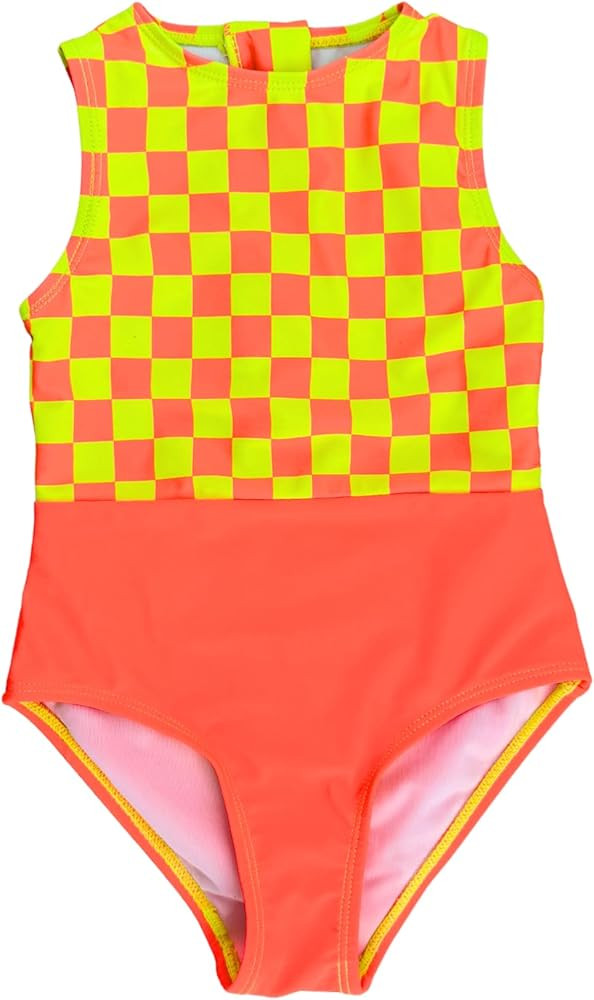 Girls Neon One-Piece Swimsuit \u2013 High-Visibility, Quick-Dry, UPF 50+ Girls Swimwear for Beach... | Amazon (US)