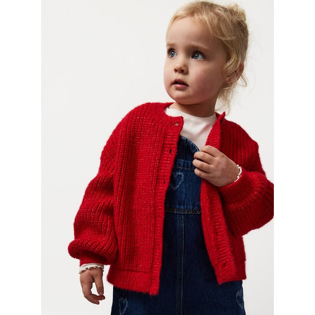 Dark Denim Heart Print Wide Leg Dungarees 5-6 years | Tu Clothing