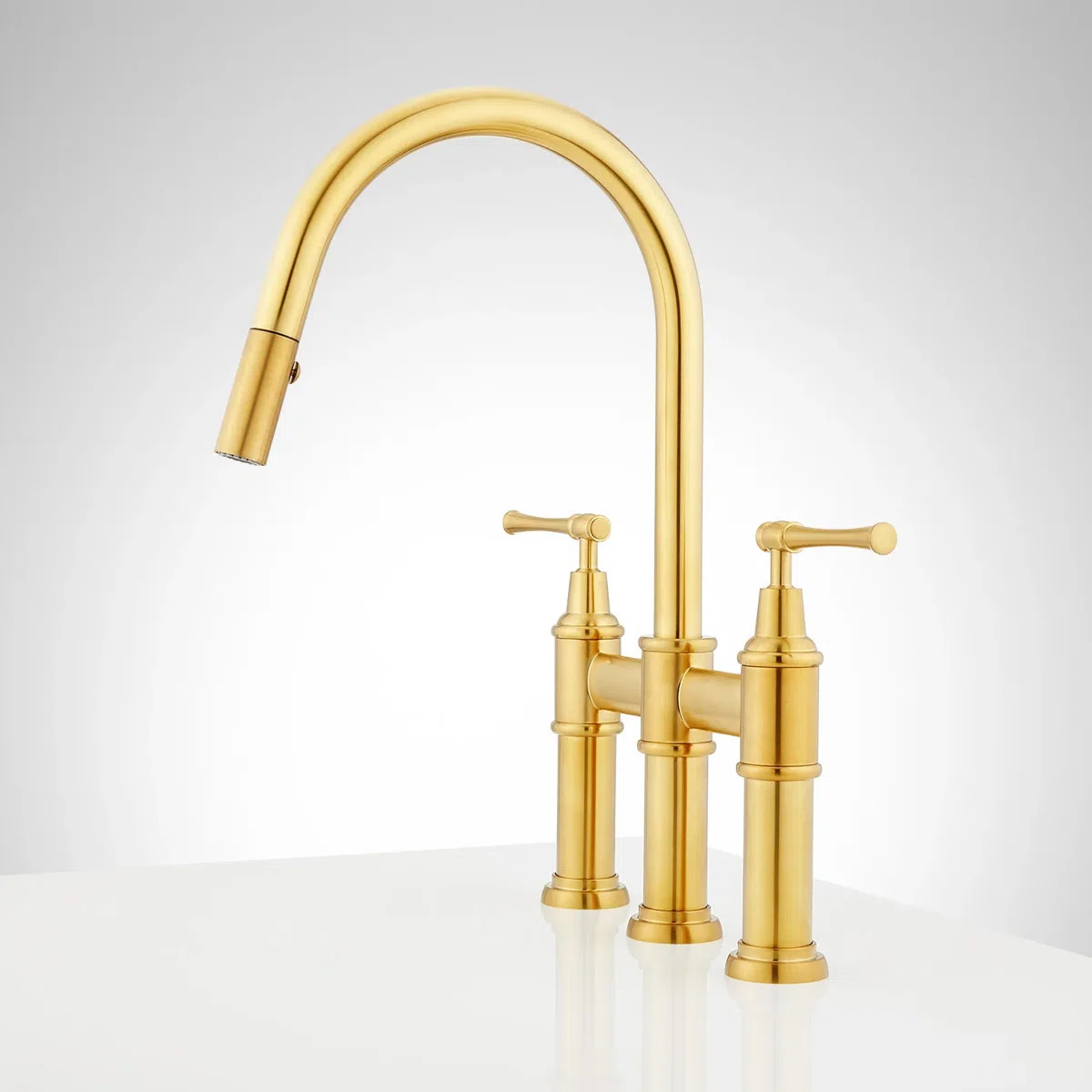 Hurston Pull Down Bridge Faucet with Accessories 455767 | Wayfair North America