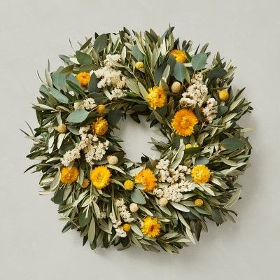 Olive Billy Button Wreath | Williams-Sonoma