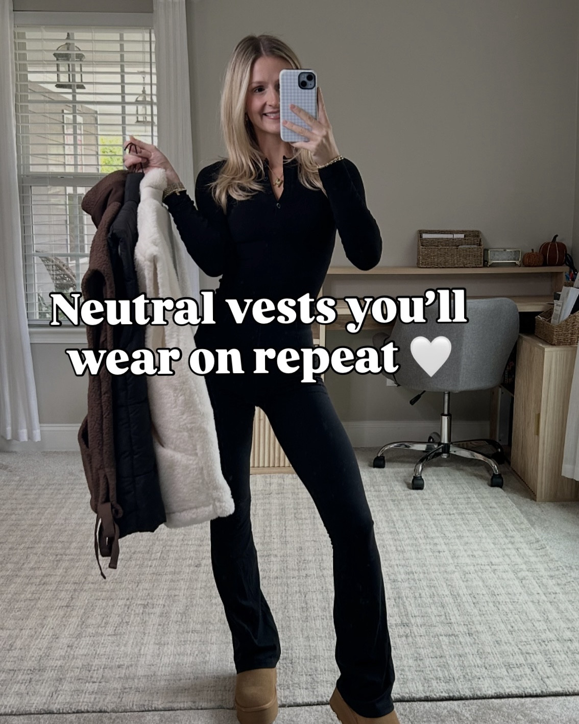 Amazon vests I’m loving 🤎

Black puffer- small 
Fuzzy Sherpa -medium (color is apricot)
Brown fleece- medium 


(Affiliate links used) 
#ad #neutralstyle #amazonfinds #amazonfashion #falloutfitinspo #neutraloutfits #amazonfashionfinds #vestoutfits

#LTKSeasonal #LTKStyleTip #LTKootd