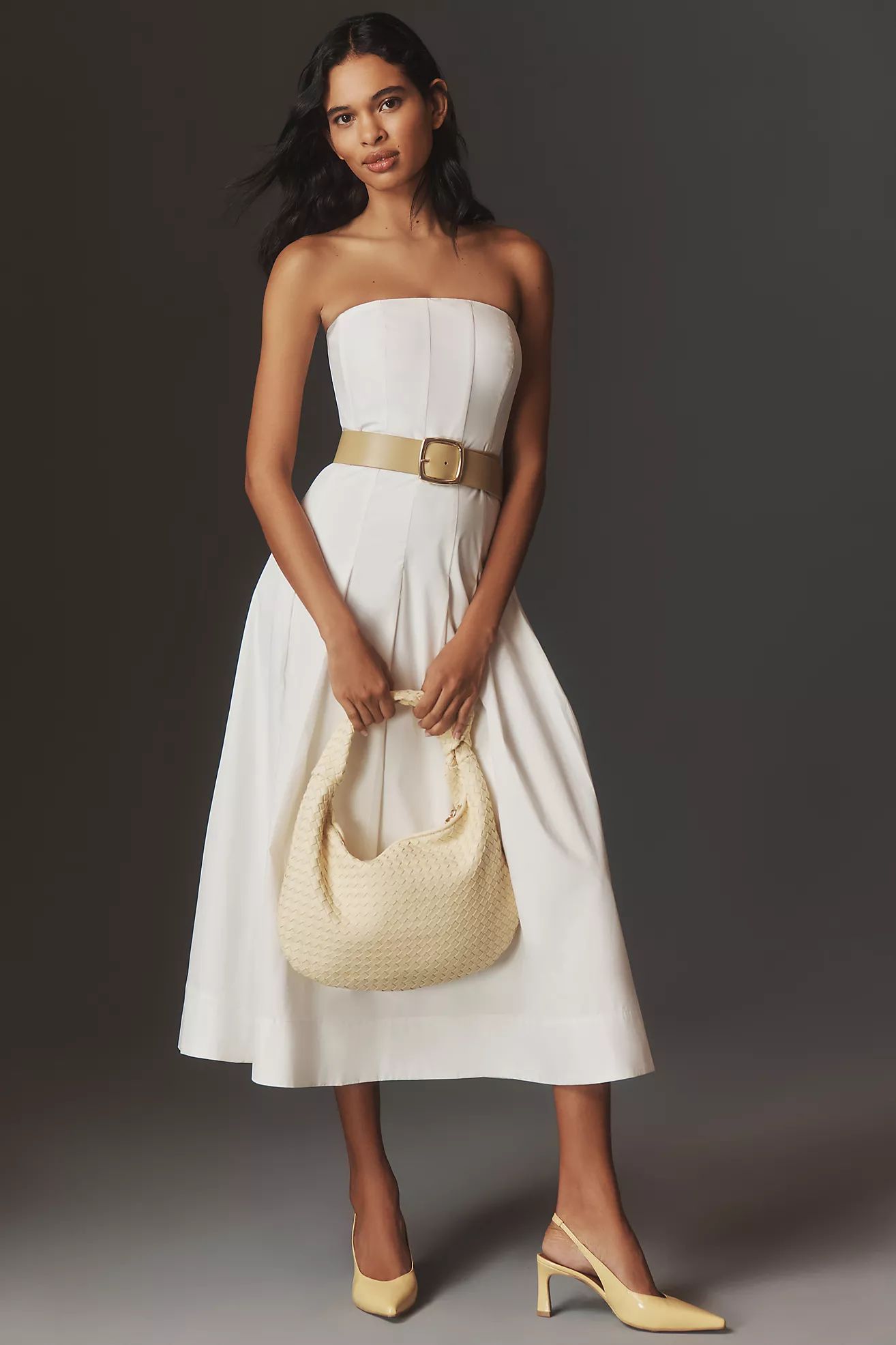 Mare Mare Strapless Seamed A-Line Midi Dress | Anthropologie (US)