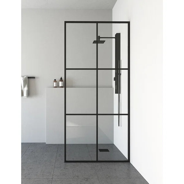 VG6091MBCL3474 Ventana 33.75" W x 74" H Framed Fixed Glass Panel | Wayfair North America