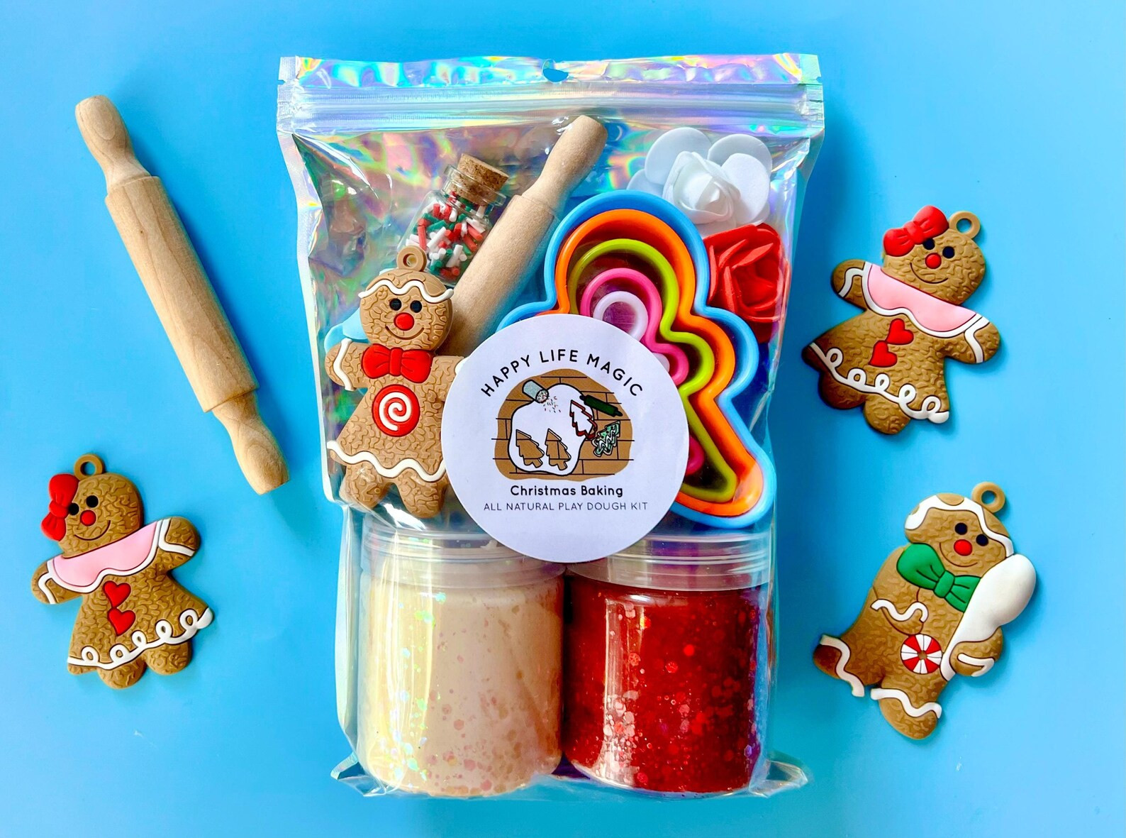 Gingerbread Cookies Baking Play Dough Kit, Christmas Play Dough Kit, Christmas Gifts for Kids, St... | Etsy (US)