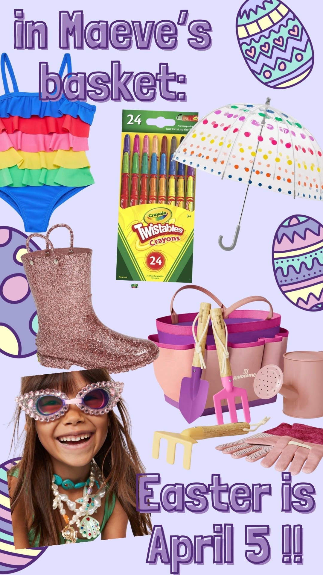 Easter basket for my very girly 3 year old. 🐣 Trying to only buy things we will use more than once, and encouraging outdoor activities, gardening, play in the rain, and swimming! #easter #easterguide #easterbasket 

#LTKmomlife #LTKSeasonal #LTKKids