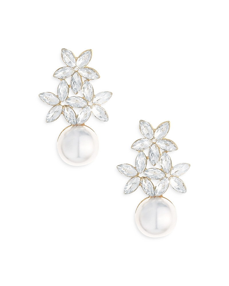 Ettika Best Day Floral Faux Pearl Earrings in 18K Gold Plate | Bloomingdale's (US)