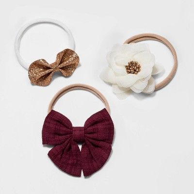Toddler Girls' 3pk Holiday Bow and Flower Headband - Cat & Jack™ | Target