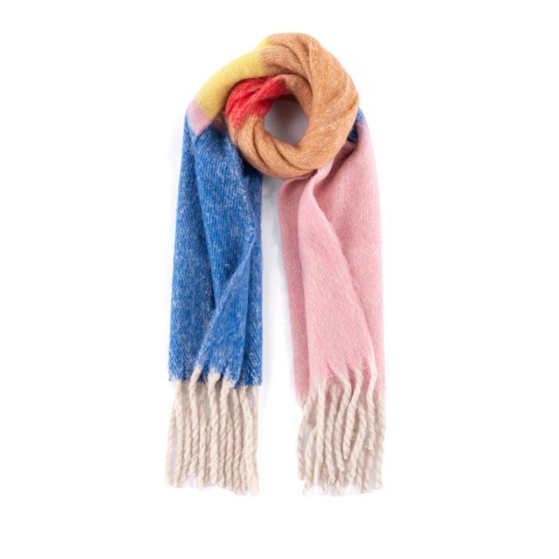 Shiraleah Bright Color Block Lola Scarf with Fringe Detail | Target
