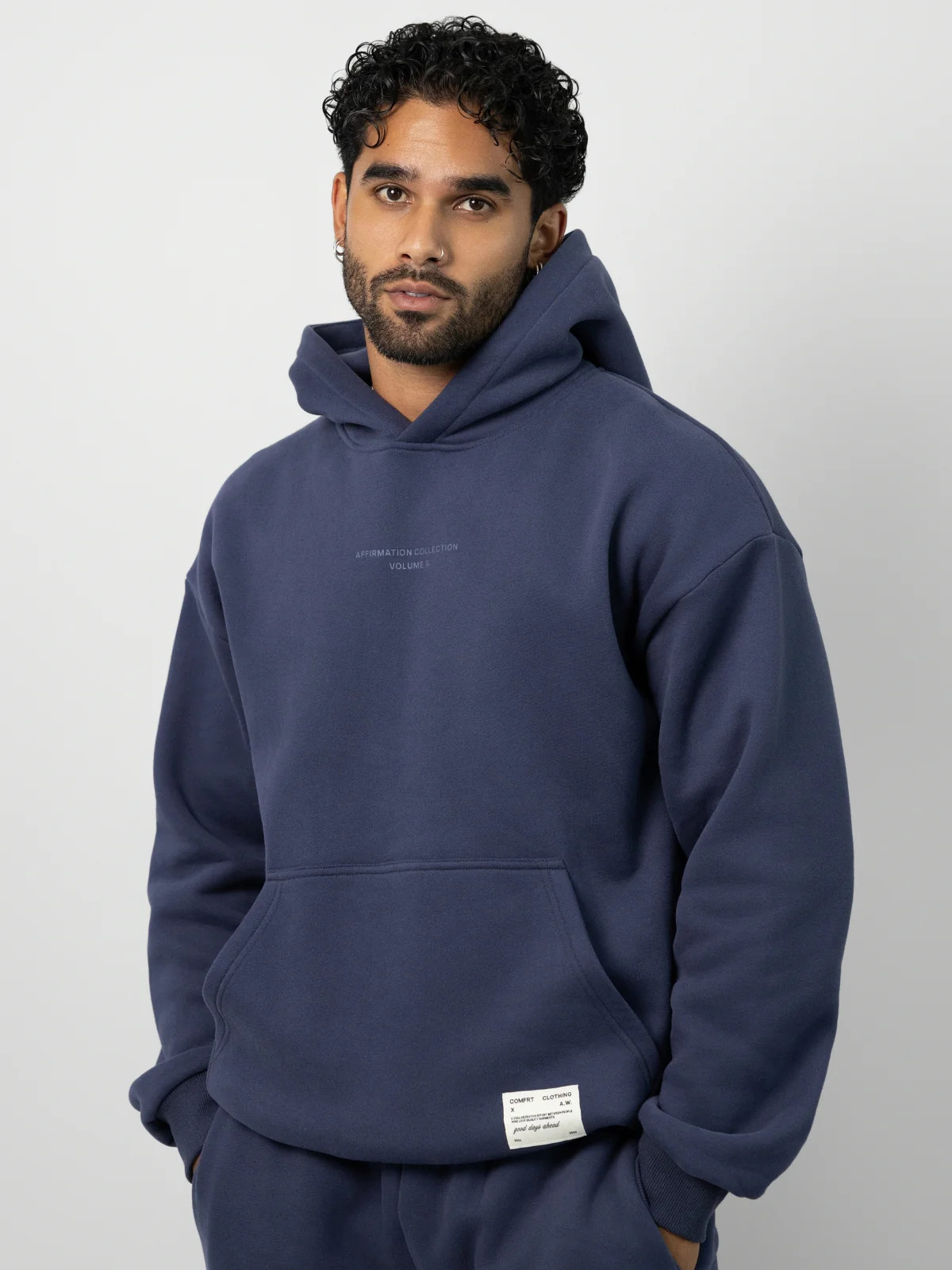 Comfrt Affirmation Hoodie – Mega | Midnight Blue | Oversized | M | Medium | Comfrt