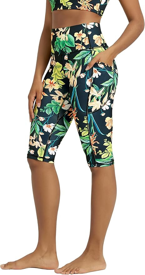 ODODOS Women's High Waisted Yoga Capris with Pockets, Tummy Control Non See Through Workout Athle... | Amazon (US)