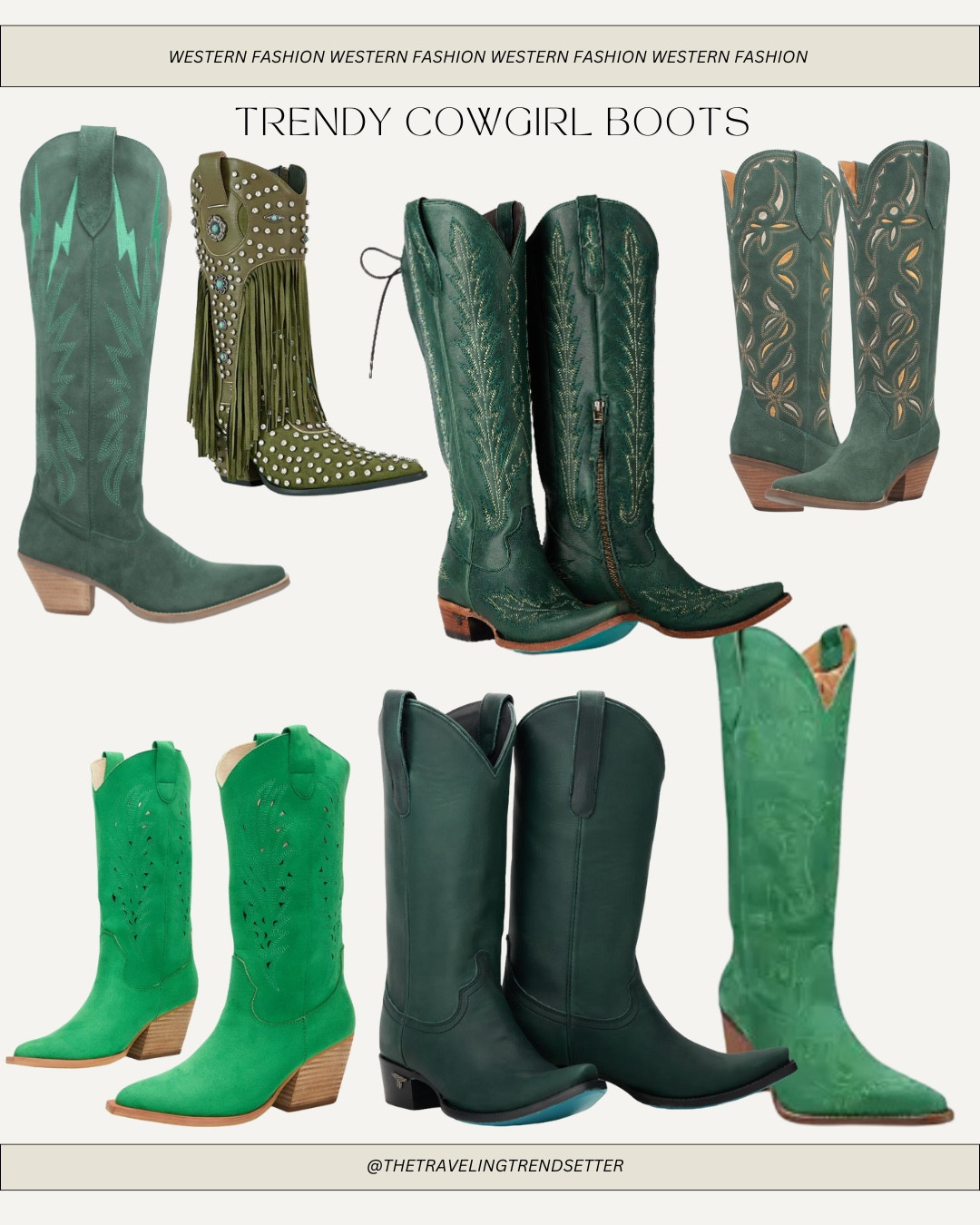 Trinity cowgirl boots, cowboy boots, green boots CMA fest country concert outfit idea western summer spring

#LTKShoeCrush #LTKSeasonal #LTKSummerEdit