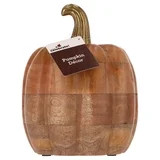 Wooden Pumpkin with Metal Stem Tabletop Decoration, Brown, 8", Fall by Way To Celebrate | Walmart (US)