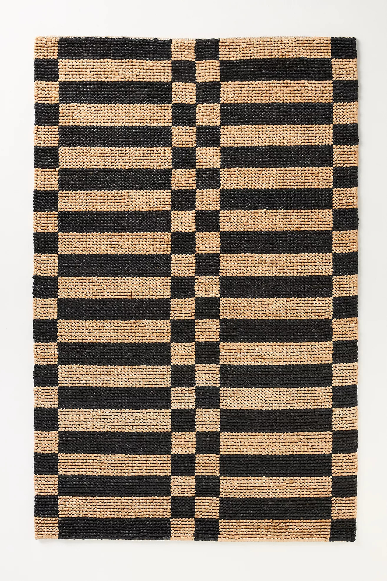 Looped Jute Checkered Rug | Anthropologie (US)
