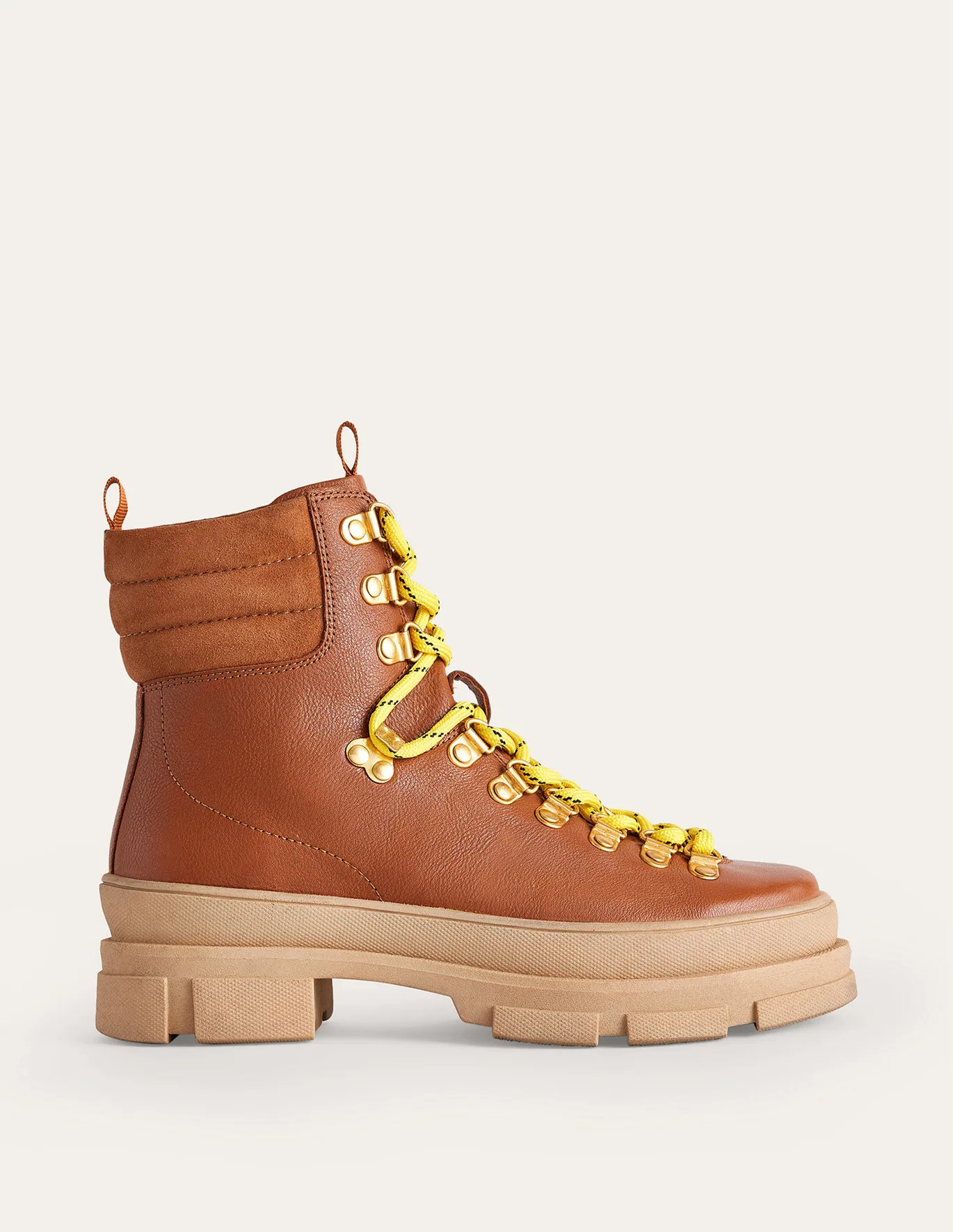 Lace-up Hiker Boots - Honey Leather | Boden (UK & IE)