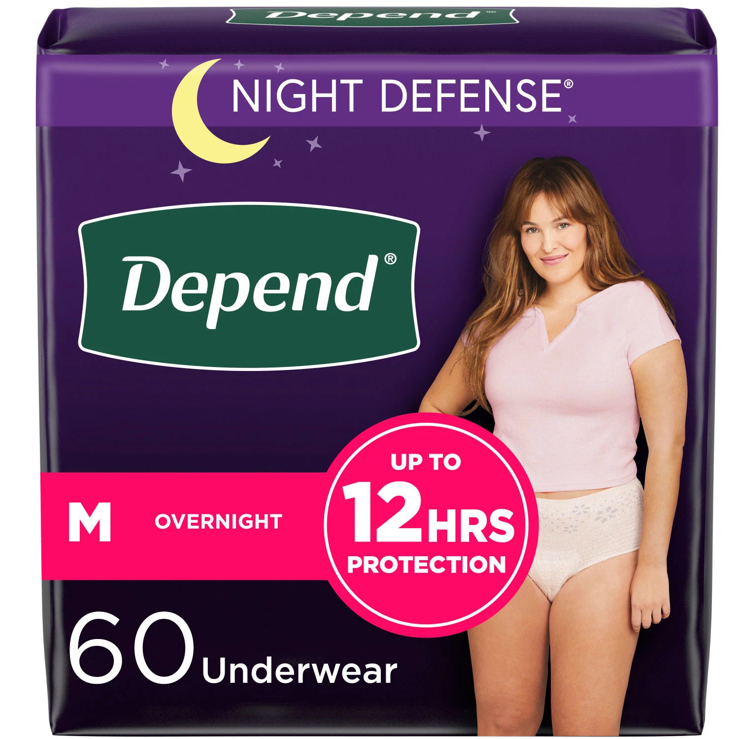 Depend Night Defense Adult Incontinence Underwear for Women, Medium (60 ct.):- Medium (60 ct.) | Sam's Club