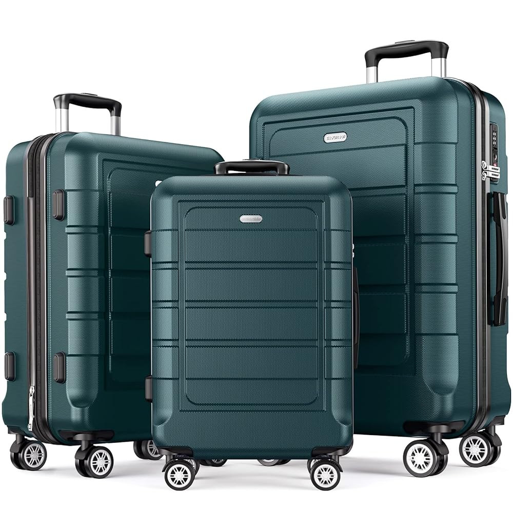 SHOWKOO Luggage Sets Expandable Suitcase Double Wheels TSA Lock (ArmyGreen) | Amazon (US)