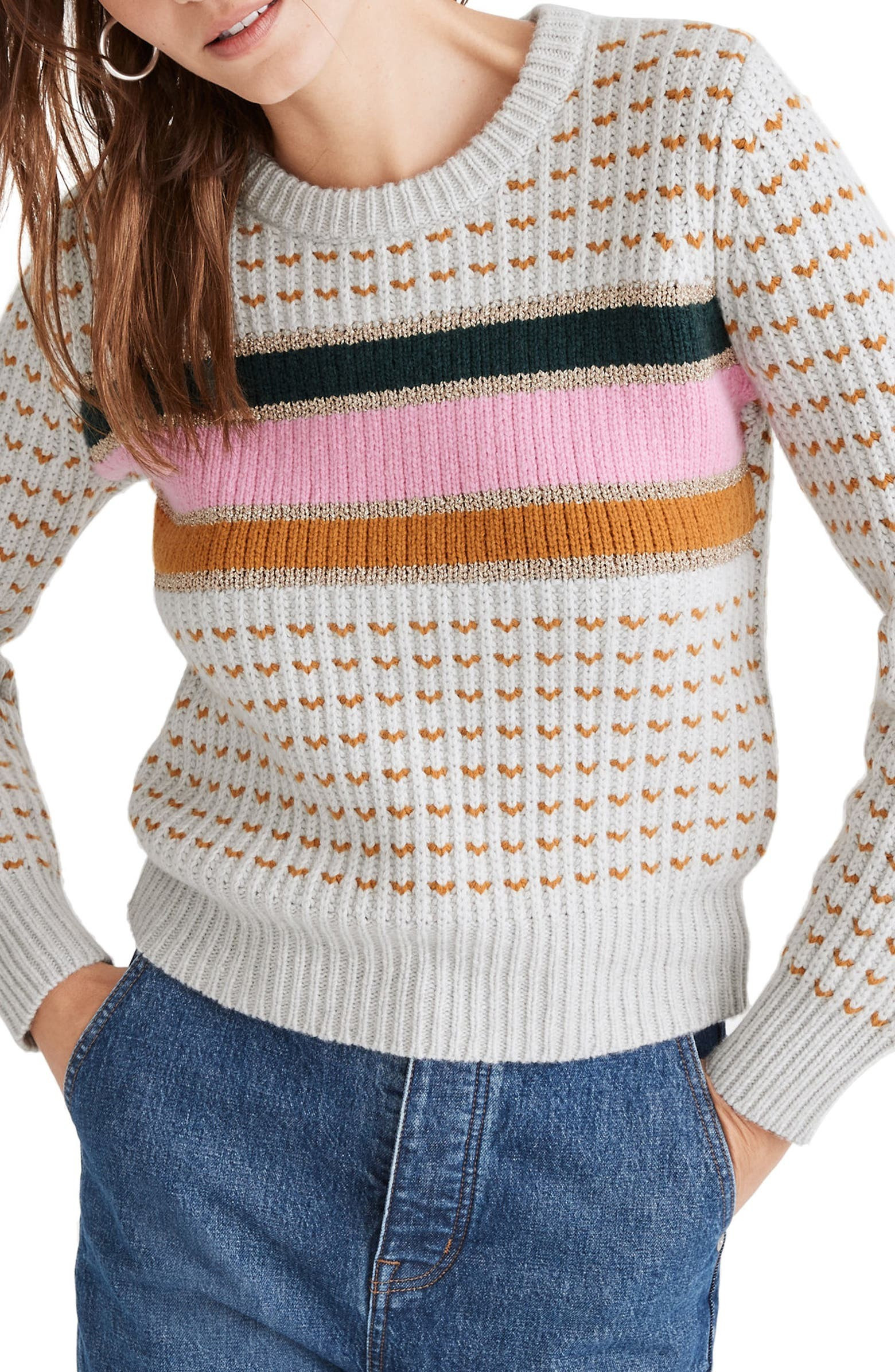 Madewell Metallic Stripe Sweater | Nordstrom | Nordstrom