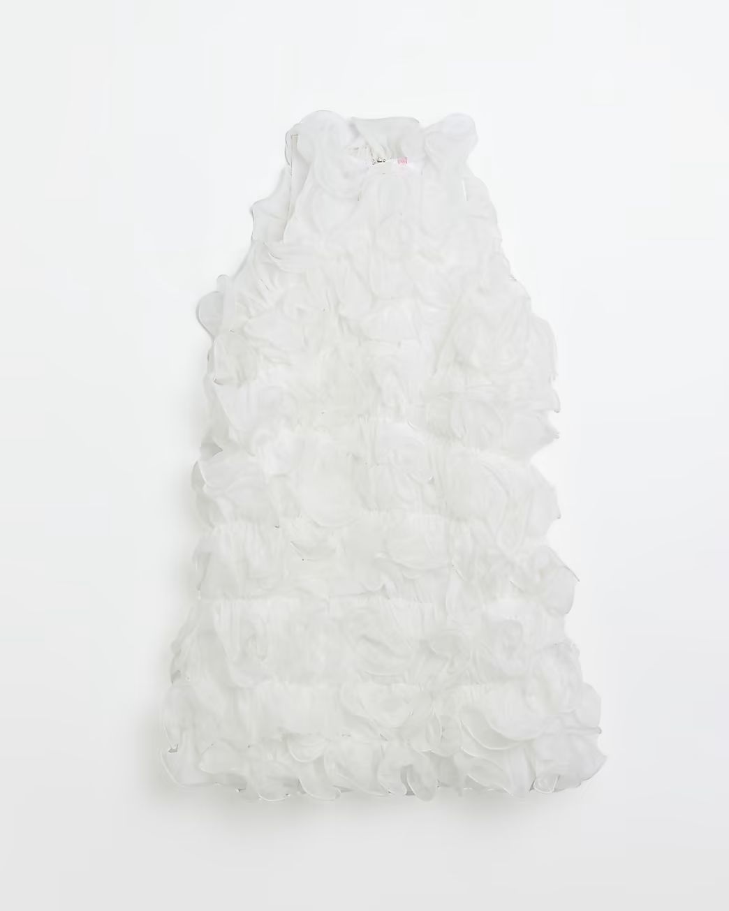White ruffle detail shift mini dress | River Island (UK & IE)